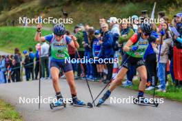 19.10.2024, Arcon, France (FRA): Alice Dusserre (FRA), Violette Bony (FRA), (l-r) - Biathlon Samse Summer Tour, sprint, Arcon (FRA). www.nordicfocus.com. © Manzoni/NordicFocus. Every downloaded picture is fee-liable.