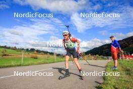 19.10.2024, Arcon, France (FRA): Leo Carlier (FRA) - Biathlon Samse Summer Tour, sprint, Arcon (FRA). www.nordicfocus.com. © Manzoni/NordicFocus. Every downloaded picture is fee-liable.