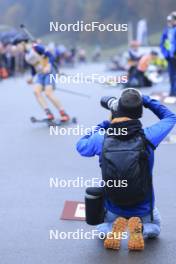 19.10.2024, Arcon, France (FRA): Alexis Rodriguez (FRA), photographer NordicMag - Biathlon Samse Summer Tour, sprint, Arcon (FRA). www.nordicfocus.com. © Manzoni/NordicFocus. Every downloaded picture is fee-liable.