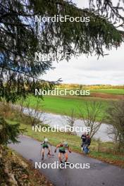 19.10.2024, Arcon, France (FRA): Lola Bugeaud (FRA), Justine Braisaz-Bouchet (FRA), (l-r) - Biathlon Samse Summer Tour, sprint, Arcon (FRA). www.nordicfocus.com. © Manzoni/NordicFocus. Every downloaded picture is fee-liable.