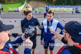 19.10.2024, Arcon, France (FRA): Eric Perrot (FRA), Quentin Fillon Maillet (FRA), (l-r) - Biathlon Samse Summer Tour, sprint, Arcon (FRA). www.nordicfocus.com. © Manzoni/NordicFocus. Every downloaded picture is fee-liable.