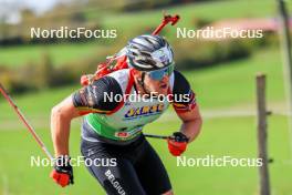 19.10.2024, Arcon, France (FRA): Florent Claude (BEL) - Biathlon Samse Summer Tour, sprint, Arcon (FRA). www.nordicfocus.com. © Manzoni/NordicFocus. Every downloaded picture is fee-liable.