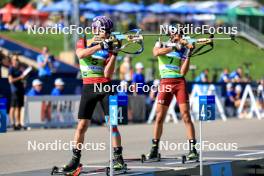 25.08.2024, Otepaeae, Estonia (EST): Tomas Mikyska (CZE), Andrejs Rastorgujevs (LAT), (l-r) - IBU Summer Biathlon World Championships, mass men, Otepaeae (EST). www.nordicfocus.com. © Manzoni/NordicFocus. Every downloaded picture is fee-liable.