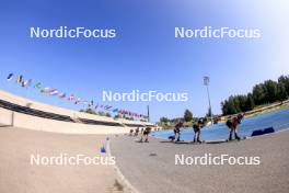 25.08.2024, Otepaeae, Estonia (EST): Tomas Mikyska (CZE), Dmytro Pidruchnyi (UKR), Jakub Stvrtecky (CZE), (l-r) - IBU Summer Biathlon World Championships, mass men, Otepaeae (EST). www.nordicfocus.com. © Manzoni/NordicFocus. Every downloaded picture is fee-liable.