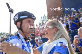 25.08.2024, Otepaeae, Estonia (EST): Rene Zahkna (EST), Regina Ermits (EST), (l-r) - IBU Summer Biathlon World Championships, mass men, Otepaeae (EST). www.nordicfocus.com. © Manzoni/NordicFocus. Every downloaded picture is fee-liable.