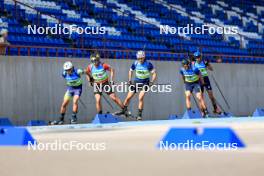 25.08.2024, Otepaeae, Estonia (EST): Alexandr Mukhin (KAZ), Wojciech Skorusa (POL), Olli Hiidensalo (FIN), Anton Dudchenko (UKR), (l-r) - IBU Summer Biathlon World Championships, mass men, Otepaeae (EST). www.nordicfocus.com. © Manzoni/NordicFocus. Every downloaded picture is fee-liable.