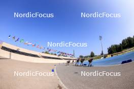 25.08.2024, Otepaeae, Estonia (EST): Tomas Mikyska (CZE), Dmytro Pidruchnyi (UKR), Jakub Stvrtecky (CZE), (l-r) - IBU Summer Biathlon World Championships, mass men, Otepaeae (EST). www.nordicfocus.com. © Manzoni/NordicFocus. Every downloaded picture is fee-liable.