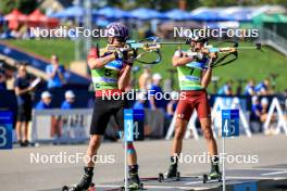 25.08.2024, Otepaeae, Estonia (EST): Tomas Mikyska (CZE), Andrejs Rastorgujevs (LAT), (l-r) - IBU Summer Biathlon World Championships, mass men, Otepaeae (EST). www.nordicfocus.com. © Manzoni/NordicFocus. Every downloaded picture is fee-liable.