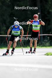 25.08.2024, Otepaeae, Estonia (EST): Fabien Claude (FRA), Mikulas Karlik (CZE), (l-r) - IBU Summer Biathlon World Championships, mass men, Otepaeae (EST). www.nordicfocus.com. © Manzoni/NordicFocus. Every downloaded picture is fee-liable.