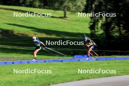 25.08.2024, Otepaeae, Estonia (EST): Suvi Minkkinen (FIN), Tilda Johansson (SWE), (l-r) - IBU Summer Biathlon World Championships, mass women, Otepaeae (EST). www.nordicfocus.com. © Manzoni/NordicFocus. Every downloaded picture is fee-liable.