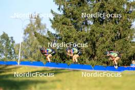 25.08.2024, Otepaeae, Estonia (EST): Julia Machyniakova (SVK), Maria Remenova (SVK), Polina Yegorova (KAZ), (l-r) - IBU Summer Biathlon World Championships, mass women, Otepaeae (EST). www.nordicfocus.com. © Manzoni/NordicFocus. Every downloaded picture is fee-liable.