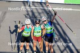 25.08.2024, Otepaeae, Estonia (EST): Tereza Vobornikova (CZE), Baiba Bendika (LAT), Suvi Minkkinen (FIN), (l-r) - IBU Summer Biathlon World Championships, mass women, Otepaeae (EST). www.nordicfocus.com. © Manzoni/NordicFocus. Every downloaded picture is fee-liable.