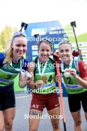 25.08.2024, Otepaeae, Estonia (EST): Suvi Minkkinen (FIN), Baiba Bendika (LAT), Tereza Vobornikova (CZE), (l-r) - IBU Summer Biathlon World Championships, mass women, Otepaeae (EST). www.nordicfocus.com. © Manzoni/NordicFocus. Every downloaded picture is fee-liable.