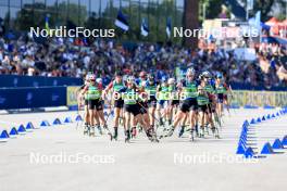 25.08.2024, Otepaeae, Estonia (EST): Joanna Jakiela (POL), Paulina Batovska Fialkova (SVK), Suvi Minkkinen (FIN), Tereza Vobornikova (CZE), (l-r) - IBU Summer Biathlon World Championships, mass women, Otepaeae (EST). www.nordicfocus.com. © Manzoni/NordicFocus. Every downloaded picture is fee-liable.