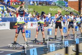 25.08.2024, Otepaeae, Estonia (EST): Kasper Kalkenberg (NOR), Sivert Gerhardsen (NOR), (l-r) - IBU Summer Biathlon World Championships, pursuit junior men, Otepaeae (EST). www.nordicfocus.com. © Manzoni/NordicFocus. Every downloaded picture is fee-liable.