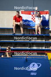 25.08.2024, Otepaeae, Estonia (EST): Event Feature: Parents of Matija Legovic (CRO) - IBU Summer Biathlon World Championships, pursuit junior men, Otepaeae (EST). www.nordicfocus.com. © Manzoni/NordicFocus. Every downloaded picture is fee-liable.