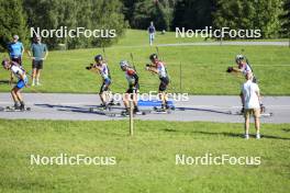 25.08.2024, Otepaeae, Estonia (EST): Veselin Belchinski (BUL), Sebastian Ilavsky (SVK), Artyom Afanasyev (KAZ), Michal Adamov (SVK), Maxim Mejtsky (SVK), (l-r) - IBU Summer Biathlon World Championships, pursuit junior men, Otepaeae (EST). www.nordicfocus.com. © Manzoni/NordicFocus. Every downloaded picture is fee-liable.