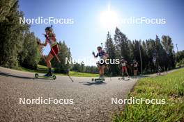 25.08.2024, Otepaeae, Estonia (EST): Elza Bleidele (LAT), Veronika Michalechova (SVK), Stefani Yolova (BUL), Tamara Molentova (SVK), (l-r) - IBU Summer Biathlon World Championships, pursuit junior women, Otepaeae (EST). www.nordicfocus.com. © Manzoni/NordicFocus. Every downloaded picture is fee-liable.