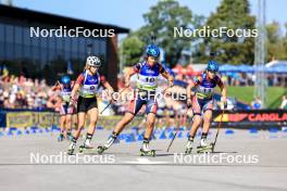 25.08.2024, Otepaeae, Estonia (EST): Ilona Plechacova (CZE), Ragna Fodstad (NOR), Anna Torjussen (NOR), (l-r) - IBU Summer Biathlon World Championships, pursuit junior women, Otepaeae (EST). www.nordicfocus.com. © Manzoni/NordicFocus. Every downloaded picture is fee-liable.