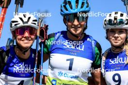 25.08.2024, Otepaeae, Estonia (EST): Lora Hristova (BUL), Valentina Dimitrova (BUL), Ilona Plechacova (CZE), (l-r) - IBU Summer Biathlon World Championships, pursuit junior women, Otepaeae (EST). www.nordicfocus.com. © Manzoni/NordicFocus. Every downloaded picture is fee-liable.