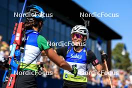 25.08.2024, Otepaeae, Estonia (EST): Valentina Dimitrova (BUL), Lora Hristova (BUL), (l-r) - IBU Summer Biathlon World Championships, pursuit junior women, Otepaeae (EST). www.nordicfocus.com. © Manzoni/NordicFocus. Every downloaded picture is fee-liable.