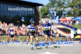 25.08.2024, Otepaeae, Estonia (EST): Vibeke Vaelbe (EST), Kseniia Prykhodko (UKR), (l-r) - IBU Summer Biathlon World Championships, pursuit junior women, Otepaeae (EST). www.nordicfocus.com. © Manzoni/NordicFocus. Every downloaded picture is fee-liable.