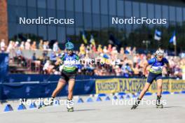 25.08.2024, Otepaeae, Estonia (EST): Valentina Dimitrova (BUL), Viktoriia Khvostenko (UKR), (l-r) - IBU Summer Biathlon World Championships, pursuit junior women, Otepaeae (EST). www.nordicfocus.com. © Manzoni/NordicFocus. Every downloaded picture is fee-liable.