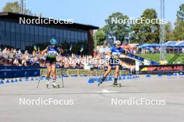 25.08.2024, Otepaeae, Estonia (EST): Valentina Dimitrova (BUL), Viktoriia Khvostenko (UKR), (l-r) - IBU Summer Biathlon World Championships, pursuit junior women, Otepaeae (EST). www.nordicfocus.com. © Manzoni/NordicFocus. Every downloaded picture is fee-liable.