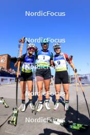 25.08.2024, Otepaeae, Estonia (EST): Lora Hristova (BUL), Valentina Dimitrova (BUL), Ilona Plechacova (CZE), (l-r) - IBU Summer Biathlon World Championships, pursuit junior women, Otepaeae (EST). www.nordicfocus.com. © Manzoni/NordicFocus. Every downloaded picture is fee-liable.