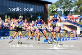 25.08.2024, Otepaeae, Estonia (EST): Ilona Plechacova (CZE), Ragna Fodstad (NOR), Anna Torjussen (NOR), (l-r) - IBU Summer Biathlon World Championships, pursuit junior women, Otepaeae (EST). www.nordicfocus.com. © Manzoni/NordicFocus. Every downloaded picture is fee-liable.