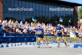 25.08.2024, Otepaeae, Estonia (EST): Inka Hamalainen (FIN), Oleksandra Merkushyna (UKR), (l-r) - IBU Summer Biathlon World Championships, pursuit junior women, Otepaeae (EST). www.nordicfocus.com. © Manzoni/NordicFocus. Every downloaded picture is fee-liable.