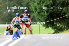 24.08.2024, Otepaeae, Estonia (EST): Asbjorn Boye (DEN), Kristians Karlsbergs (LAT), (l-r) - IBU Summer Biathlon World Championships, sprint junior men, Otepaeae (EST). www.nordicfocus.com. © Manzoni/NordicFocus. Every downloaded picture is fee-liable.