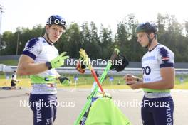 24.08.2024, Otepaeae, Estonia (EST): Matija Legovic (CRO), Filip Crnic (CRO), (l-r) - IBU Summer Biathlon World Championships, sprint junior men, Otepaeae (EST). www.nordicfocus.com. © Manzoni/NordicFocus. Every downloaded picture is fee-liable.