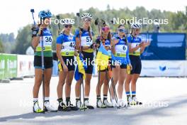 24.08.2024, Otepaeae, Estonia (EST): Valentina Dimitrova (BUL), Viktoriia Khvostenko (UKR), Olena Horodna (UKR), Lora Hristova (BUL), Vibeke Vaelbe (EST), Kseniia Prykhodko (UKR), (l-r) - IBU Summer Biathlon World Championships, sprint junior women, Otepaeae (EST). www.nordicfocus.com. © Manzoni/NordicFocus. Every downloaded picture is fee-liable.