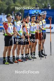 24.08.2024, Otepaeae, Estonia (EST): Jakub Stvrtecky (CZE), Emilien Claude (FRA), Thierry Langer (BEL), Wojciech Skorusa (POL), Andrejs Rastorgujevs (LAT), Jonni Mukkala (FIN), (l-r) - IBU Summer Biathlon World Championships, sprint men, Otepaeae (EST). www.nordicfocus.com. © Manzoni/NordicFocus. Every downloaded picture is fee-liable.