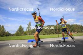 24.08.2024, Otepaeae, Estonia (EST): Kresimir Crnkovic (CRO), Artem Tyshchenko (UKR), (l-r) - IBU Summer Biathlon World Championships, sprint men, Otepaeae (EST). www.nordicfocus.com. © Manzoni/NordicFocus. Every downloaded picture is fee-liable.