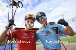 24.08.2024, Otepaeae, Estonia (EST): Jakub Stvrtecky (CZE), Emilien Claude (FRA), (l-r) - IBU Summer Biathlon World Championships, sprint men, Otepaeae (EST). www.nordicfocus.com. © Manzoni/NordicFocus. Every downloaded picture is fee-liable.