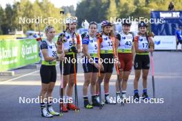 24.08.2024, Otepaeae, Estonia (EST): Tereza Vobornikova (CZE), Lotte Lie (BEL), Paulina Batovska Fialkova (SVK), Joanna Jakiela (POL), Sanita Bulina (LAT), Kamila Zuk (POL), (l-r) - IBU Summer Biathlon World Championships, sprint women, Otepaeae (EST). www.nordicfocus.com. © Manzoni/NordicFocus. Every downloaded picture is fee-liable.