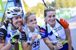 24.08.2024, Otepaeae, Estonia (EST): Lotte Lie (BEL), Tereza Vobornikova (CZE), Paulina Batovska Fialkova (SVK), (l-r) - IBU Summer Biathlon World Championships, sprint women, Otepaeae (EST). www.nordicfocus.com. © Manzoni/NordicFocus. Every downloaded picture is fee-liable.