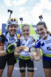 24.08.2024, Otepaeae, Estonia (EST): Lotte Lie (BEL), Tereza Vobornikova (CZE), Paulina Batovska Fialkova (SVK), (l-r) - IBU Summer Biathlon World Championships, sprint women, Otepaeae (EST). www.nordicfocus.com. © Manzoni/NordicFocus. Every downloaded picture is fee-liable.