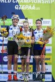 24.08.2024, Otepaeae, Estonia (EST): Lotte Lie (BEL), Tereza Vobornikova (CZE), Paulina Batovska Fialkova (SVK), (l-r) - IBU Summer Biathlon World Championships, sprint women, Otepaeae (EST). www.nordicfocus.com. © Manzoni/NordicFocus. Every downloaded picture is fee-liable.