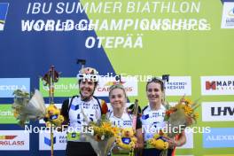 24.08.2024, Otepaeae, Estonia (EST): Lotte Lie (BEL), Tereza Vobornikova (CZE), Paulina Batovska Fialkova (SVK), (l-r) - IBU Summer Biathlon World Championships, sprint women, Otepaeae (EST). www.nordicfocus.com. © Manzoni/NordicFocus. Every downloaded picture is fee-liable.