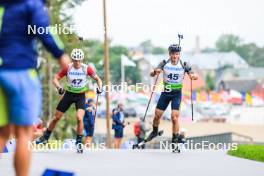 22.08.2024, Otepaeae, Estonia (EST): Vladimir Kocmanek (CZE), Serhii Suprun (UKR), (l-r) - IBU Summer Biathlon World Championships, super sprint junior men, Otepaeae (EST). www.nordicfocus.com. © Manzoni/NordicFocus. Every downloaded picture is fee-liable.