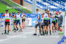 22.08.2024, Otepaeae, Estonia (EST): Fabian Suchodolski (POL), Mark-Markos Kehva (EST), (l-r) - IBU Summer Biathlon World Championships, super sprint junior men, Otepaeae (EST). www.nordicfocus.com. © Manzoni/NordicFocus. Every downloaded picture is fee-liable.