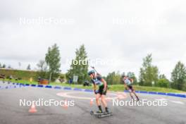 22.08.2024, Otepaeae, Estonia (EST): Georgi Naumov (BUL), Haavard Tosterud (NOR), (l-r) - IBU Summer Biathlon World Championships, super sprint junior men, Otepaeae (EST). www.nordicfocus.com. © Manzoni/NordicFocus. Every downloaded picture is fee-liable.