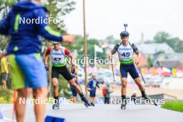 22.08.2024, Otepaeae, Estonia (EST): Vladimir Kocmanek (CZE), Serhii Suprun (UKR), (l-r) - IBU Summer Biathlon World Championships, super sprint junior men, Otepaeae (EST). www.nordicfocus.com. © Manzoni/NordicFocus. Every downloaded picture is fee-liable.