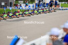 22.08.2024, Otepaeae, Estonia (EST): Event Feature: Overview of the athletes at the shooting range - IBU Summer Biathlon World Championships, super sprint junior men, Otepaeae (EST). www.nordicfocus.com. © Manzoni/NordicFocus. Every downloaded picture is fee-liable.