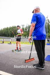 22.08.2024, Otepaeae, Estonia (EST): Event Feature: Shooting range crew - IBU Summer Biathlon World Championships, super sprint junior men, Otepaeae (EST). www.nordicfocus.com. © Manzoni/NordicFocus. Every downloaded picture is fee-liable.