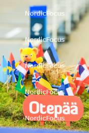 22.08.2024, Otepaeae, Estonia (EST): Event Feature: Nations flags - IBU Summer Biathlon World Championships, super sprint junior men, Otepaeae (EST). www.nordicfocus.com. © Manzoni/NordicFocus. Every downloaded picture is fee-liable.