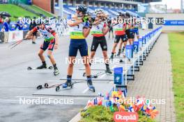 22.08.2024, Otepaeae, Estonia (EST): Kasper Kalkenberg (NOR), Vitalii Mandzyn (UKR) - IBU Summer Biathlon World Championships, super sprint junior men, Otepaeae (EST). www.nordicfocus.com. © Manzoni/NordicFocus. Every downloaded picture is fee-liable.